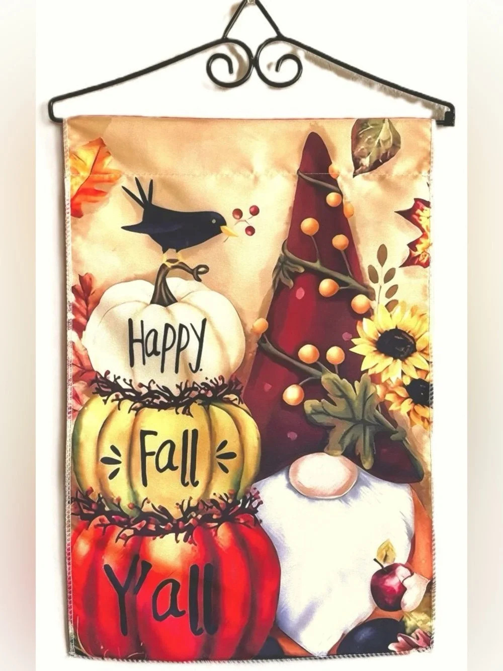 12x18 Festive Fall Autumn Gnome Pumpkins Garden Yard Flag Hanging Seasonal Décor
